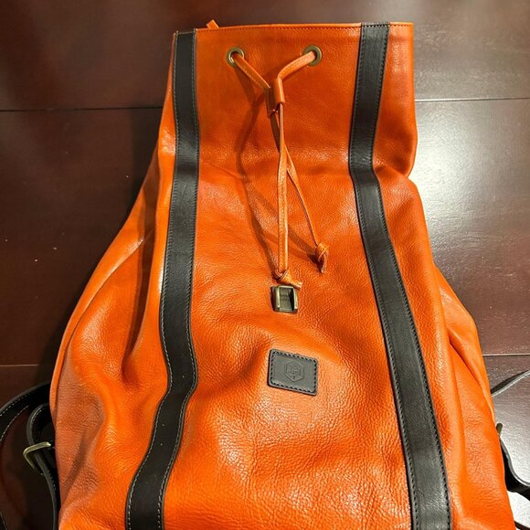 Genuine Italian Leather Backpack - Burnt Orange - Unisex - Picture 9 of 10